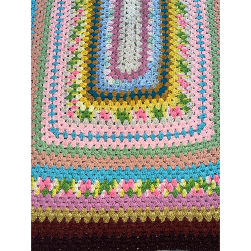 Handmade Crochet Afghan Throw Baby Lap Blanket Multi‎ 50